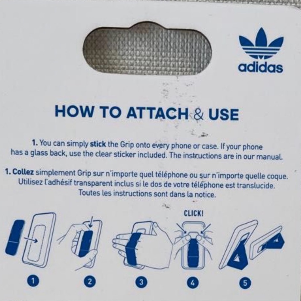 Adidas Universal Stand and Grip Works with Most any Mobile Phone Removable - Picture 2 of 3